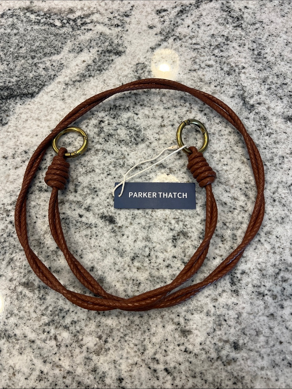 Parker Thatch: Leather Rope Crossbody Strap - Cognac NWT